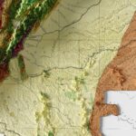 Colombia Map 1944, Geology :Shaded relief map – flat print (not a 3D raised map)