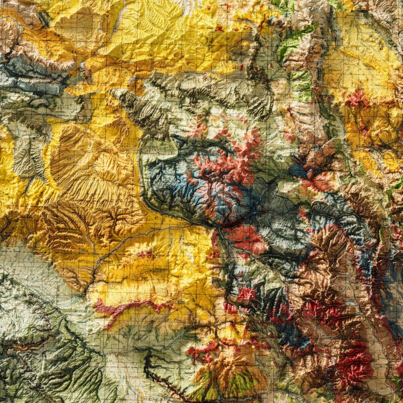 Colorado Geologic Map 1935 :Shaded relief map – flat print (not a 3D raised map)