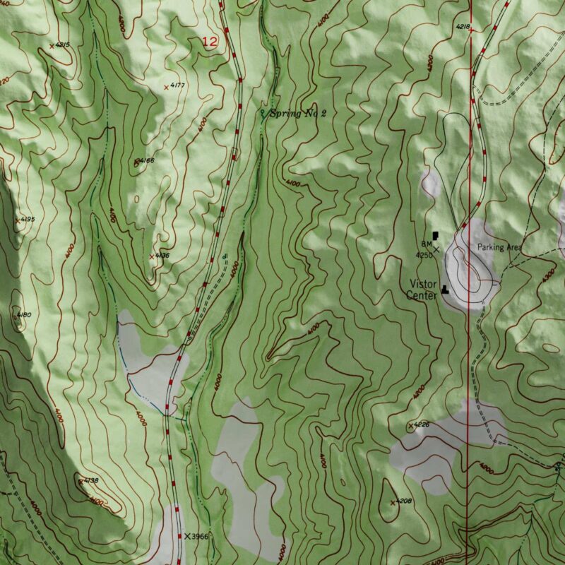 Devils Tower Wyoming Map 1969 :Shaded relief map – flat print (not a 3D raised map)