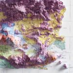 El Salvador Map 1974, Geology :Shaded relief map – flat print (not a 3D raised map)