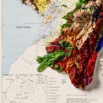 Ecuador Map 1982, Geology :Shaded relief map – flat print (not a 3D raised map)
