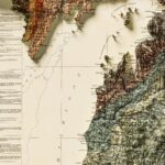 Michigan Map 1916, Geology :Shaded relief map – flat print (not a 3D raised map)