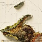 Michigan Map 1916, Geology :Shaded relief map – flat print (not a 3D raised map)