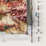 Los Angeles Map 1969 :Shaded relief map – flat print (not a 3D raised map)