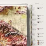 Los Angeles Map 1969 :Shaded relief map – flat print (not a 3D raised map)