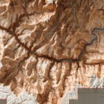 Grand Canyon National Park Map 1927, Topography :Shaded relief map – flat print (not a 3D raised map)