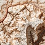 Grand Canyon National Park Map 1927, Topography :Shaded relief map – flat print (not a 3D raised map)