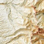 Grand Teton National Park Map 1899 :Shaded relief map – flat print (not a 3D raised map)