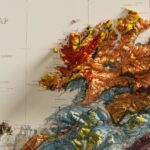 Ireland Map 1962, Geology :Shaded relief map – flat print (not a 3D raised map)