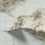 Isle of Wight Map 1919 :Shaded relief map – flat print (not a 3D raised map)