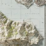 Isle of Wight Map 1919 :Shaded relief map – flat print (not a 3D raised map)