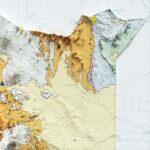 Kenya Map 1962 :Shaded relief map – flat print (not a 3D raised map)