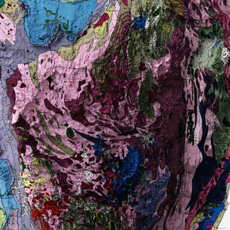 Madagascar Map 1957 :Shaded relief map – flat print (not a 3D raised map)