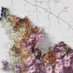 Malaysia Geological Map 1948 :Shaded relief map – flat print (not a 3D raised map)