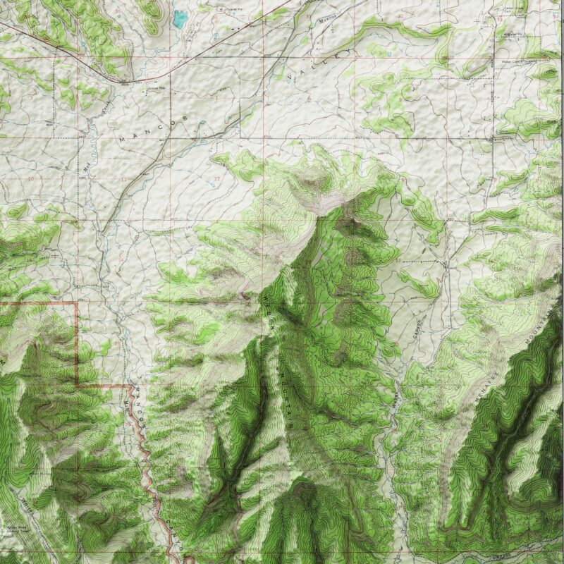 Mesa Verde Map 1967, Topography :Shaded relief map – flat print (not a 3D raised map)