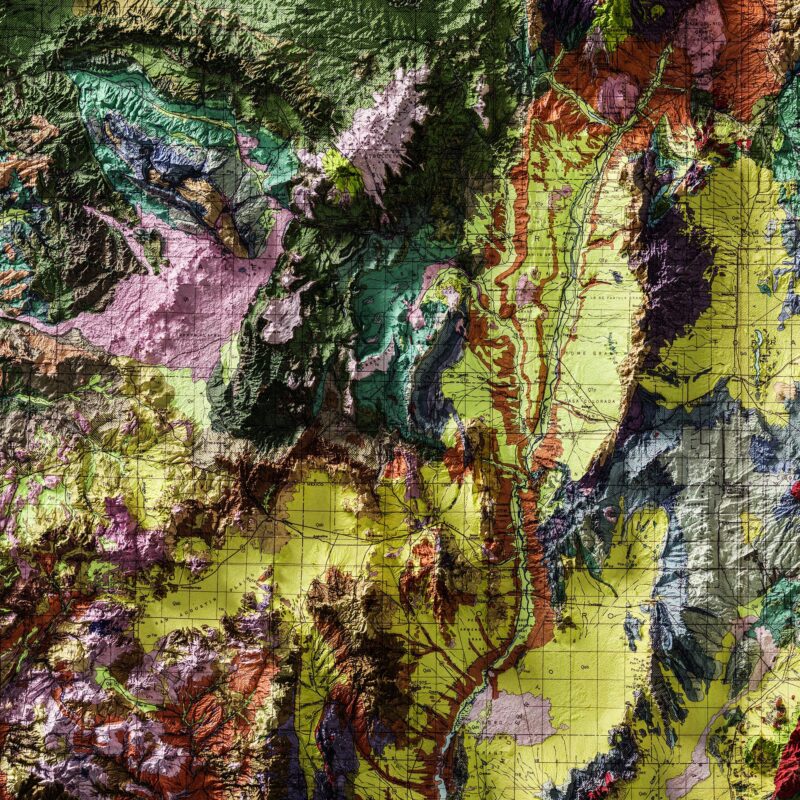 New Mexico Geologic Map 1965 :Shaded relief map – flat print (not a 3D raised map)