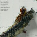 New Zealand Geological Map 1958 :Shaded relief map – flat print (not a 3D raised map)