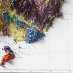 New Zealand South Island Geological Map 1947 :Shaded relief map – flat print (not a 3D raised map)
