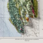 Map Of Northern California 1953 :Shaded relief map – flat print (not a 3D raised map)