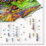 Pennsylvania Map 1960, Geology :Shaded relief map – flat print (not a 3D raised map)