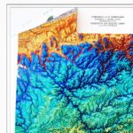 Pennsylvania Map 1960, Geology :Shaded relief map – flat print (not a 3D raised map)