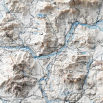 Priest Lake Map 1911, Topography :Shaded relief map – flat print (not a 3D raised map)