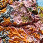 Sacramento Map 1965, Geology :Shaded relief map – flat print (not a 3D raised map)