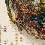 USA Map 1932, Geology :Shaded relief map – flat print (not a 3D raised map)