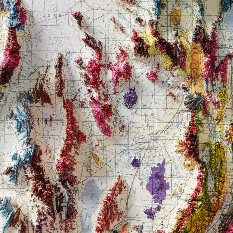 Utah Geologic Map 1980 :Shaded relief map – flat print (not a 3D raised map)