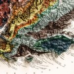 England And Wales Map, Geology :Shaded relief map – flat print (not a 3D raised map)