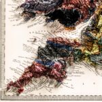 England And Wales Map, Geology :Shaded relief map – flat print (not a 3D raised map)