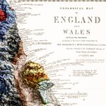 England And Wales Map, Geology :Shaded relief map – flat print (not a 3D raised map)