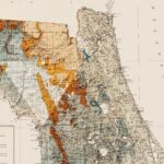 Florida Map 1945, Geology :Shaded relief map – flat print (not a 3D raised map)