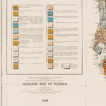 Florida Map 1945, Geology :Shaded relief map – flat print (not a 3D raised map)