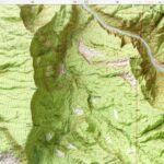Red Rock Canyon Map 1955, Topography :Shaded relief map – flat print (not a 3D raised map)