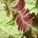 Red Rock Canyon Map 1955, Topography :Shaded relief map – flat print (not a 3D raised map)