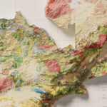 Zambia Map 1961, Geology :Shaded relief map – flat print (not a 3D raised map)