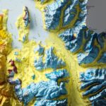 Yellowstone Map 1972, Geology :Shaded relief map – flat print (not a 3D raised map)