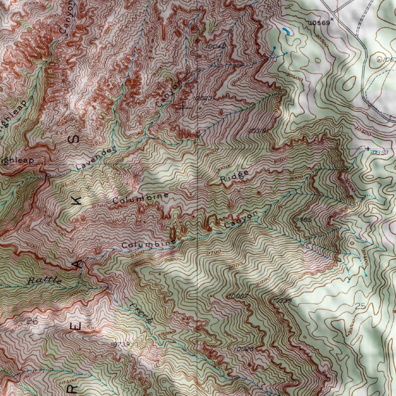 Cedar Breaks National Monument Map 1936 :Shaded relief map – flat print (not a 3D raised map)