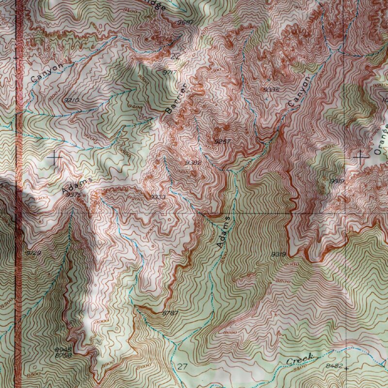 Cedar Breaks National Monument Map 1936 :Shaded relief map – flat print (not a 3D raised map)