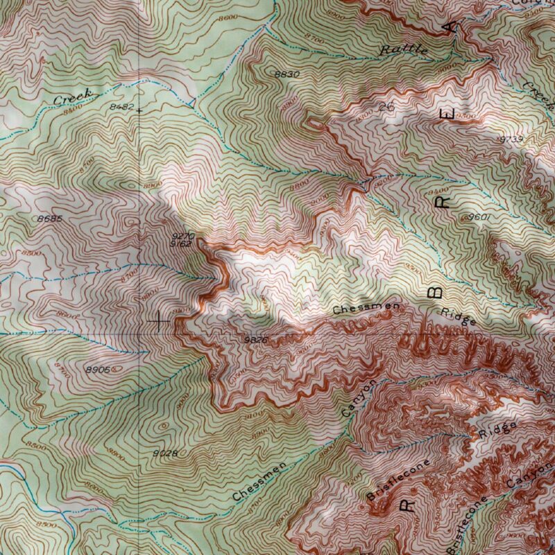 Cedar Breaks National Monument Map 1936 :Shaded relief map – flat print (not a 3D raised map)