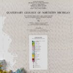 Northern Peninsula Of Michigan Map, Geology :Shaded relief map – flat print (not a 3D raised map)