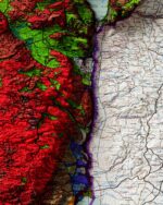 Israel Map 1975, Geology :Shaded relief map – flat print (not a 3D raised map)