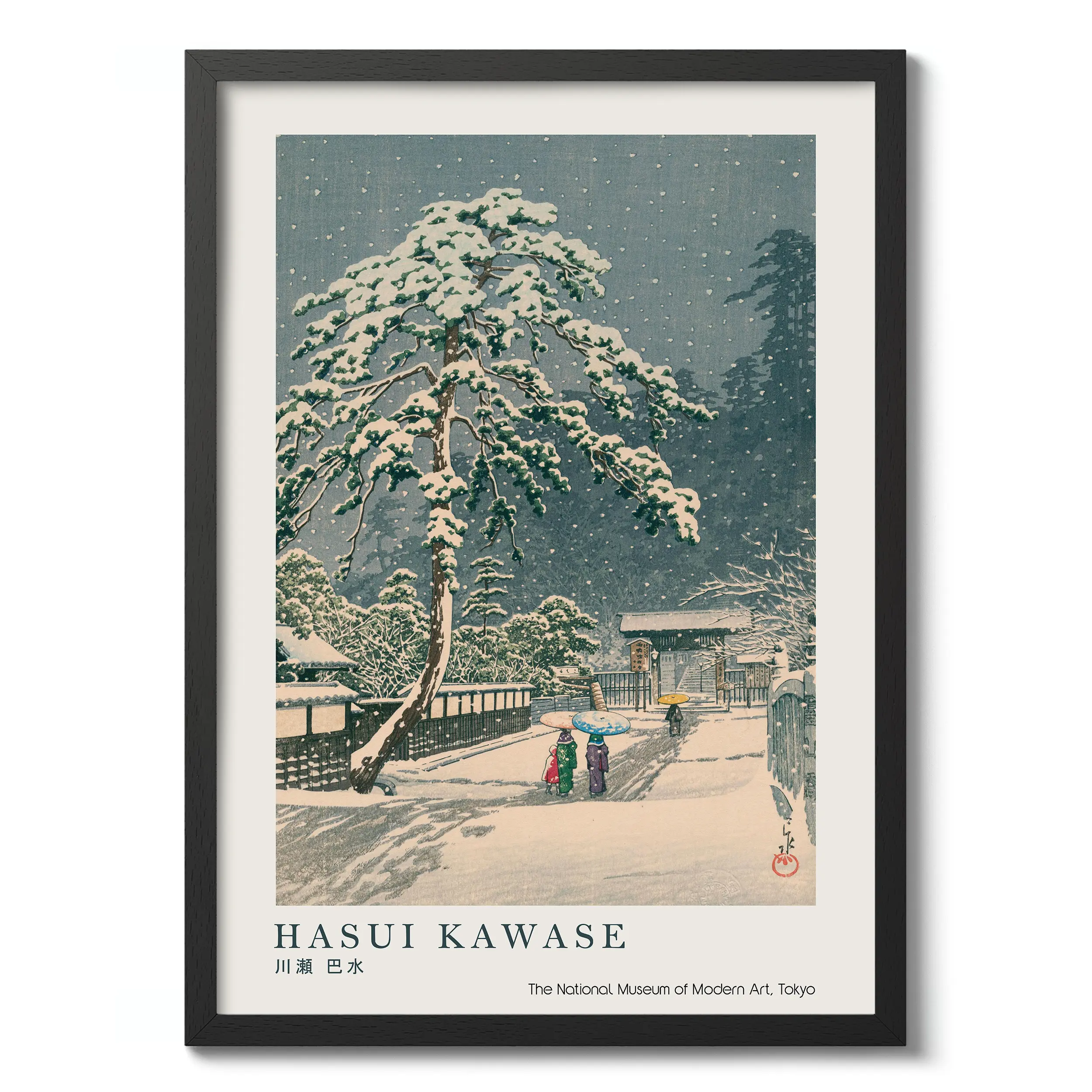 Honmonji Temple in Snow :Hasui Kawase